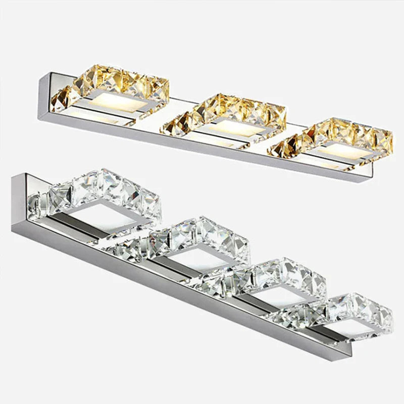 Afralia™ Crystal LED Mirror Light: Modern Bathroom Wall Sconce Stainless Steel Lighting Fixtures