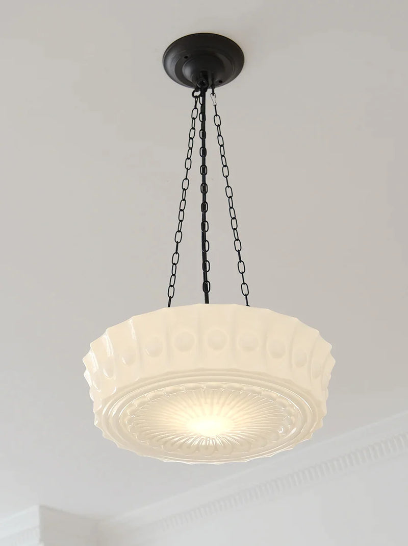 Afralia™ French Retro Shanghai Style Glass Lamp Chandelier