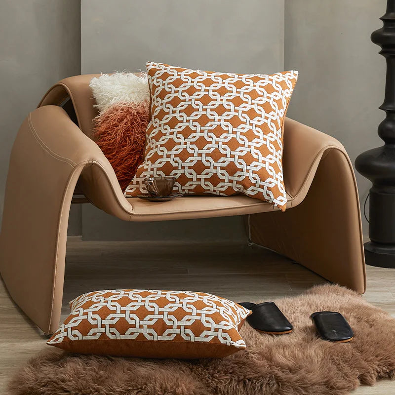 Luxury Geometric Jacquard Pillow Covers by Afralia™ for Stylish Home Decor