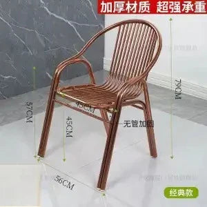 Afralia™ Stainless Steel Hollow Backrest Chair for Outdoor, Balcony, Dining - Single