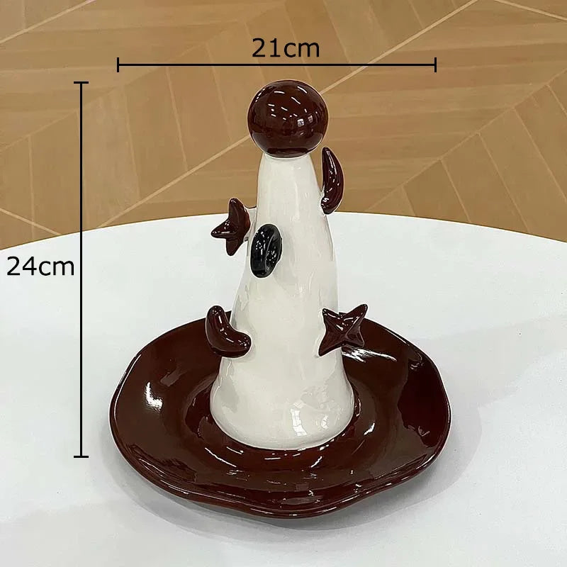 "Afralia™ Magician Hat Jewelry Display Stand Decorative Shelves Earrings Necklace Holder"