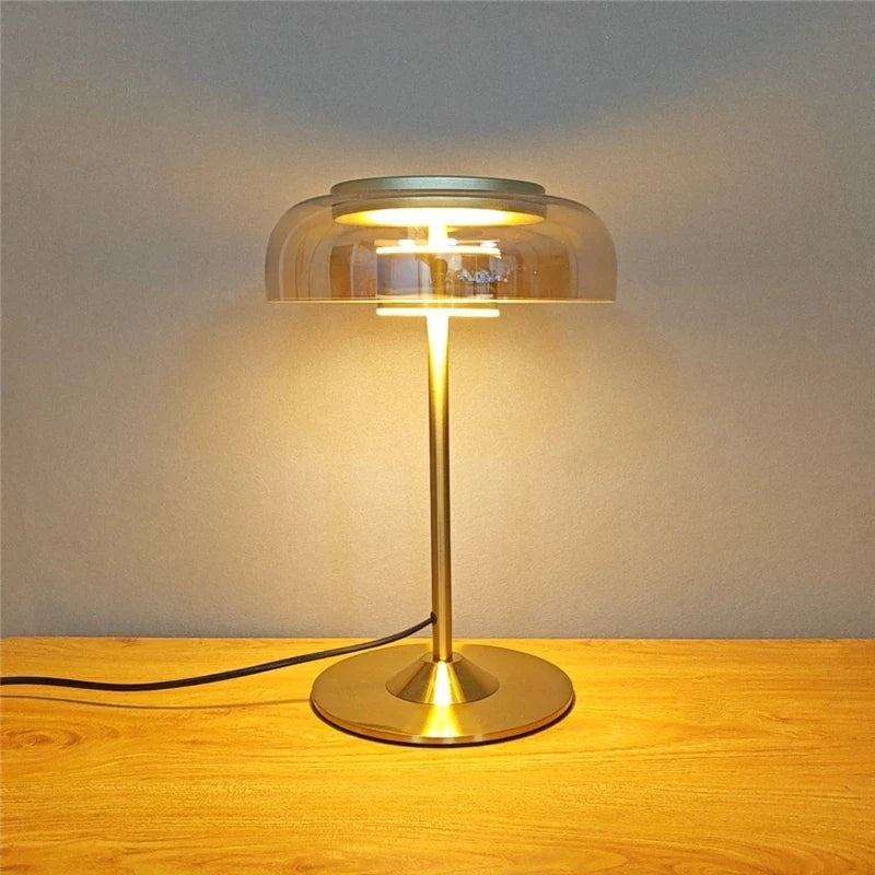 Afralia™ Mushroom Glass Bowl Table Lamp - Modern Nordic Living Bedroom Decoration