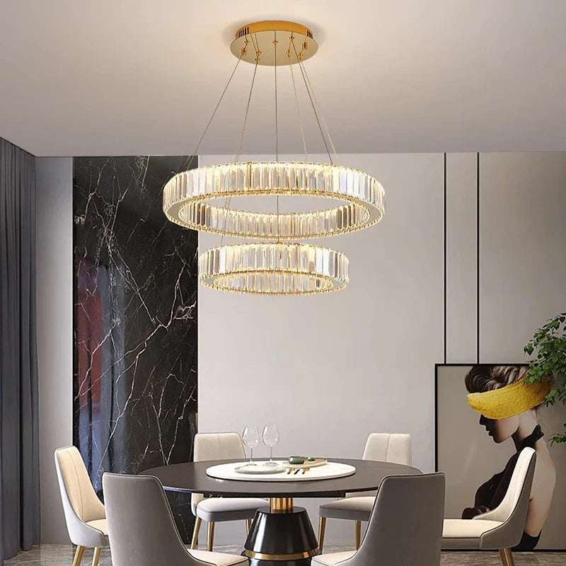Afralia™ Crystal Chandelier: Modern Home & Dining Room Pendant Lighting