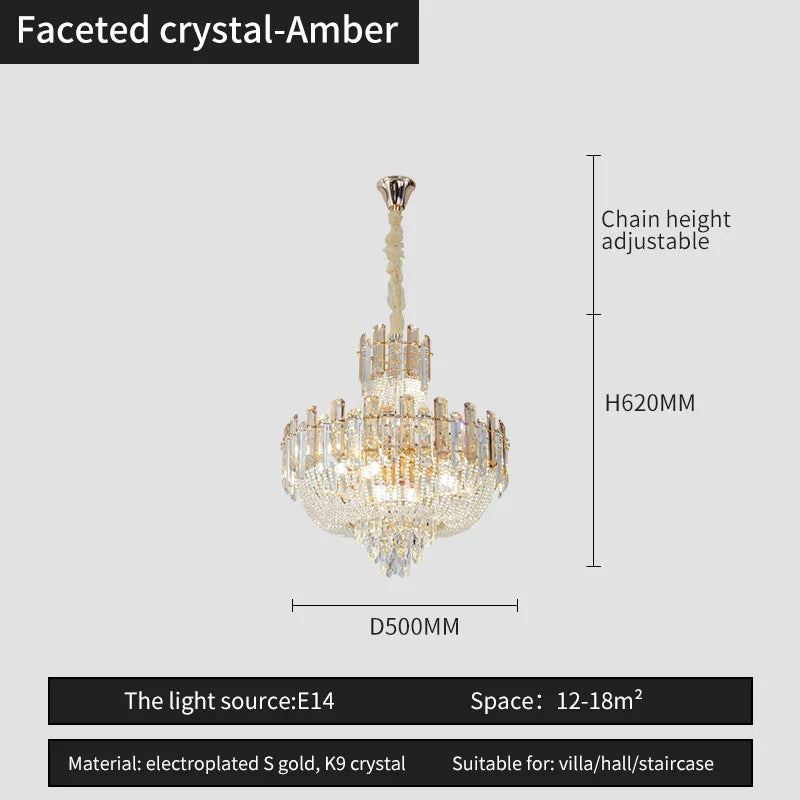 Afralia™ French Bead Chain Crystal Chandelier for Luxury Spaces