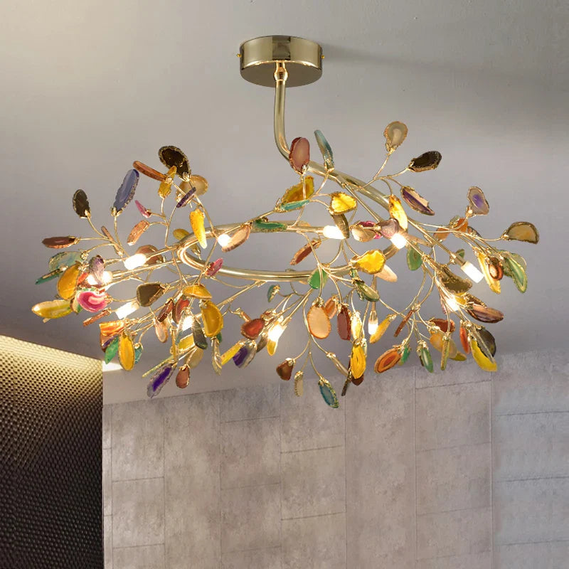 Afralia™ Agate Branch Chandelier - Nordic Glass LED Globe for Bedroom, Kitchen, Dining Room