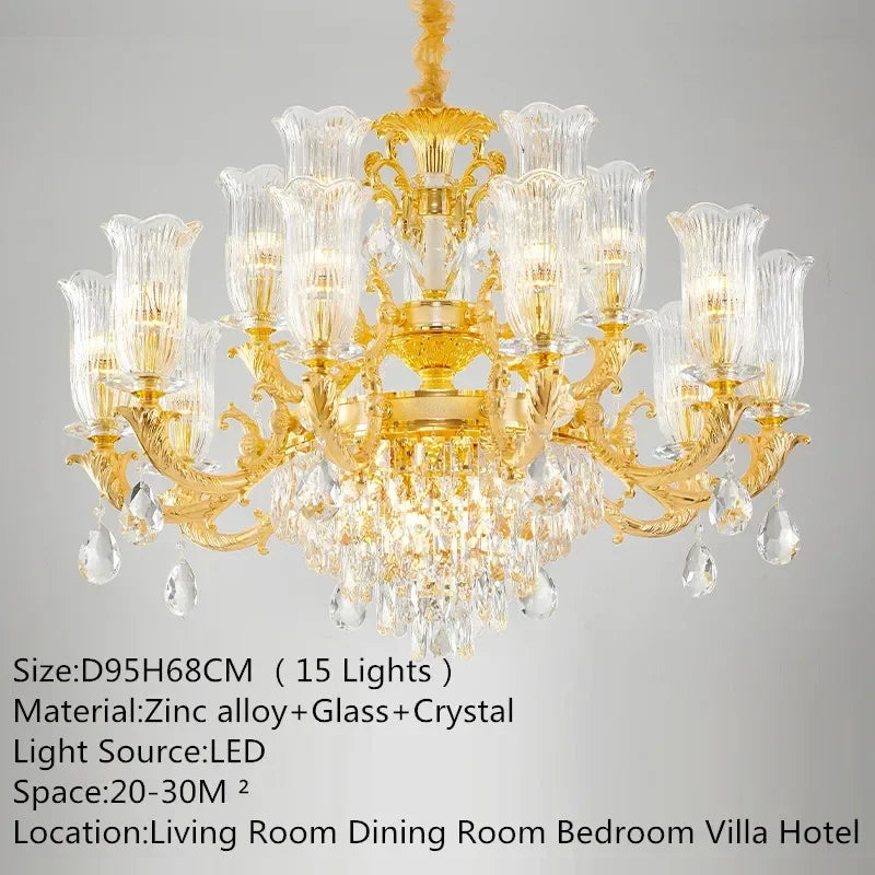 Afralia™ Crystal LED Chandelier for Luxurious European Living Spaces