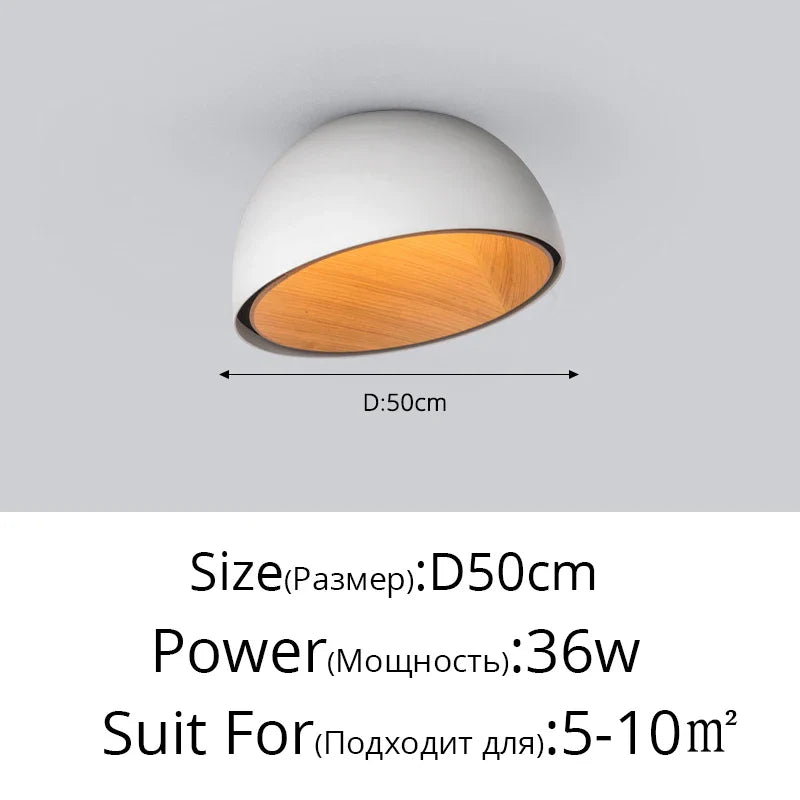 Afralia™ Wood Grain Bevel Ceiling Lamp for Corridor Bedroom Living Room