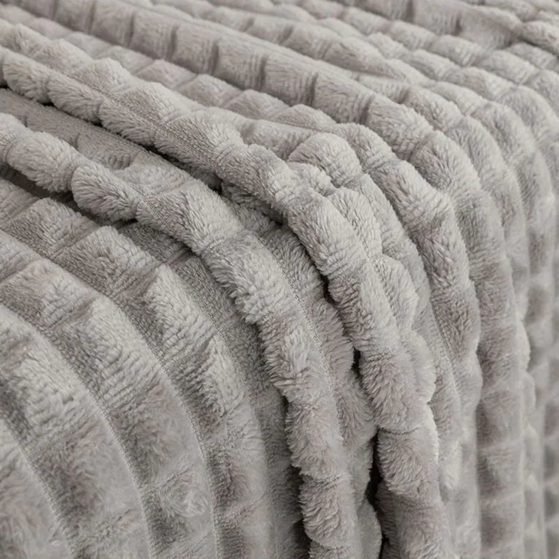 Afralia™ Nordic Flannel Checkered Blanket, Soft Queen King Size Sofa Decoration