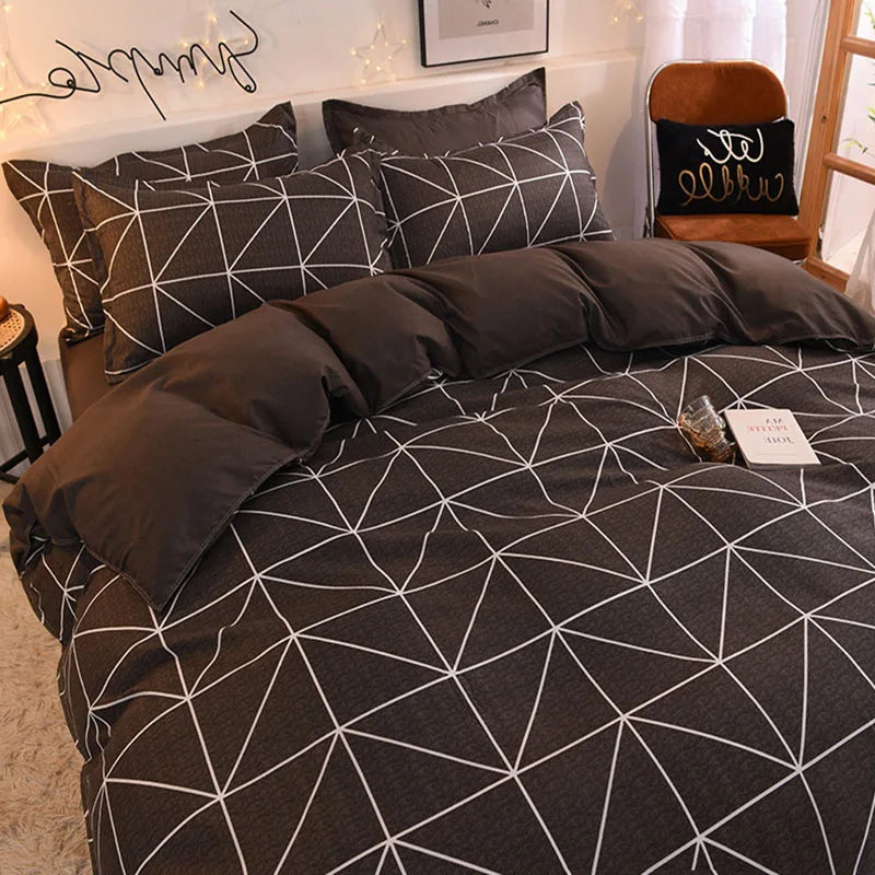 Afralia™ Cartoon Print Bedding Set: Breathable Duvet Cover, Bed Sheet, Pillowcases - Double & Single Sizes