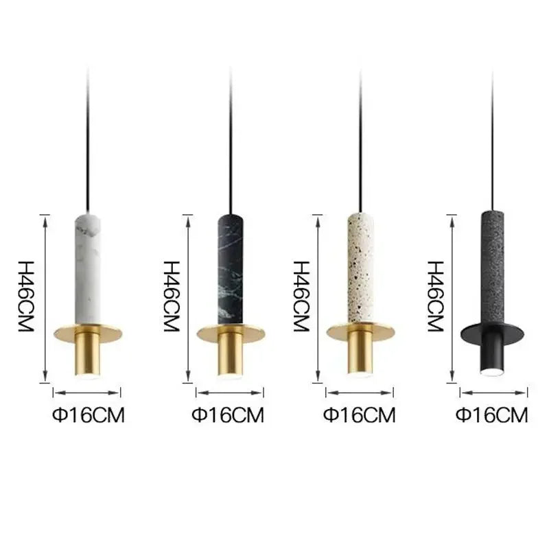 Afralia™ Small Chandelier Art Marble Terrazzo Single Head Pendant Light