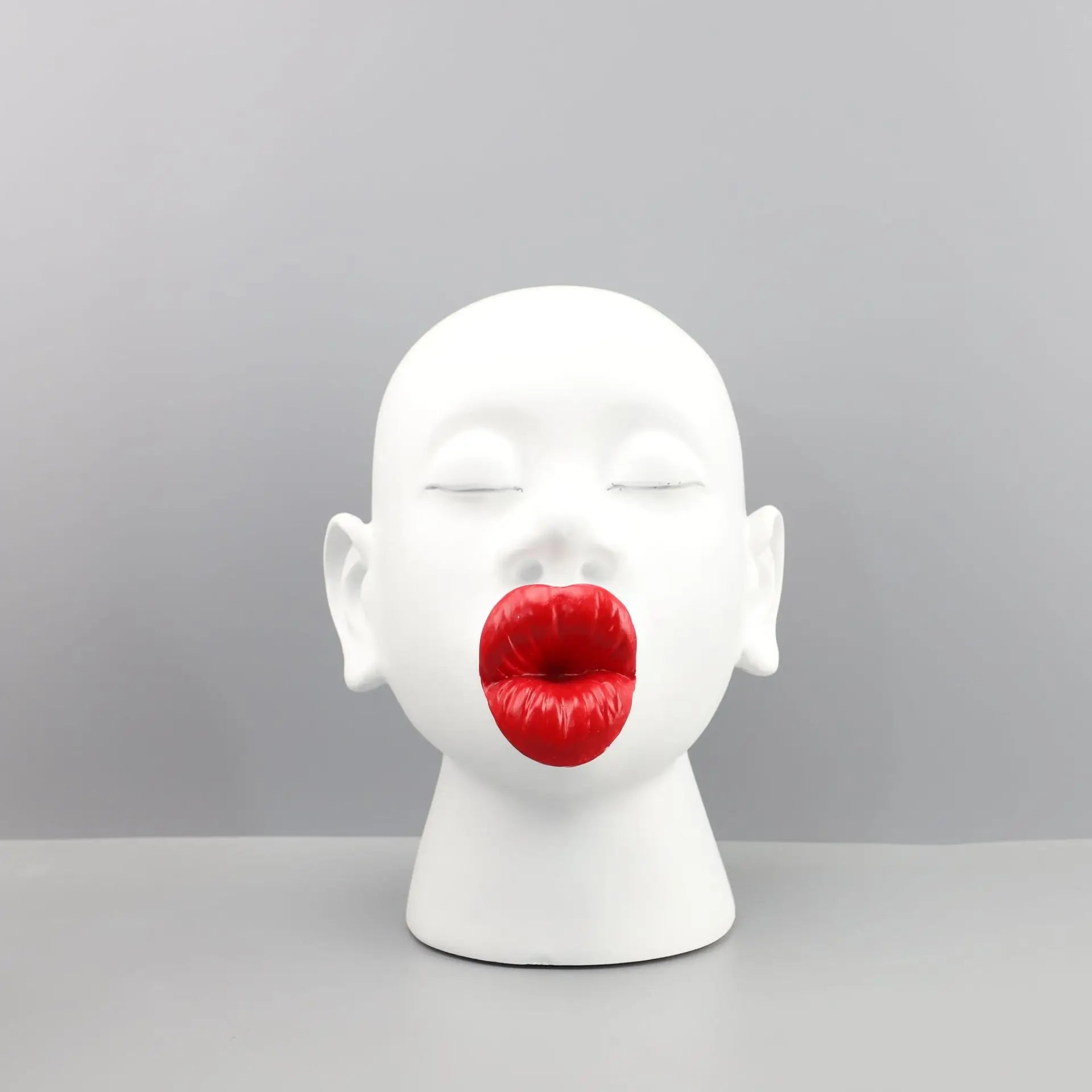 Afralia™ Red Lip Head Abstract Cartoon Funny Negro Statue - Home Decor Figurine