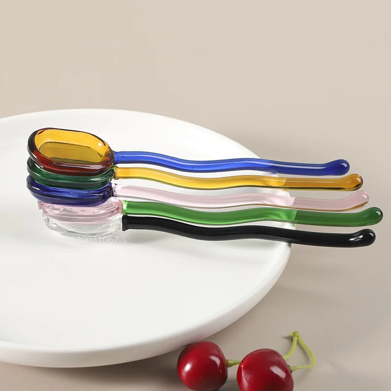 Afralia™ Glass Dessert Spoon Set