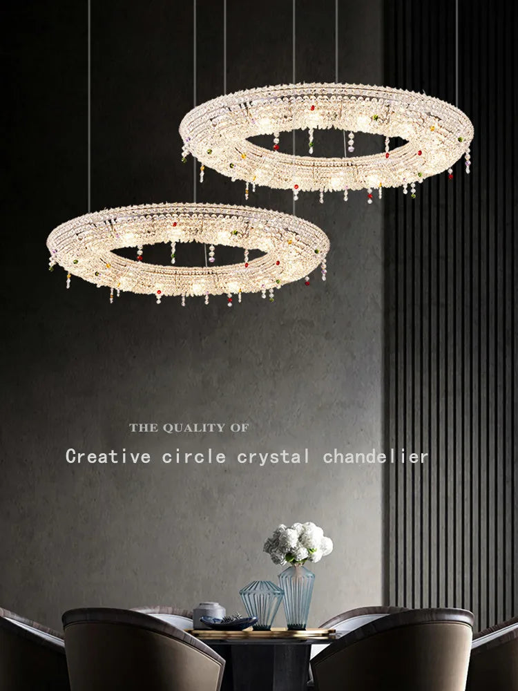 Afralia™ Crystal Oval Chandelier with LED Lights for Modern Luxury Living Spaces