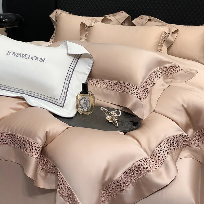 Afralia™ Eucalyptus Lyocell 1000TC Luxury Bedding Set with Wide Edge, Soft Silky & Breathable