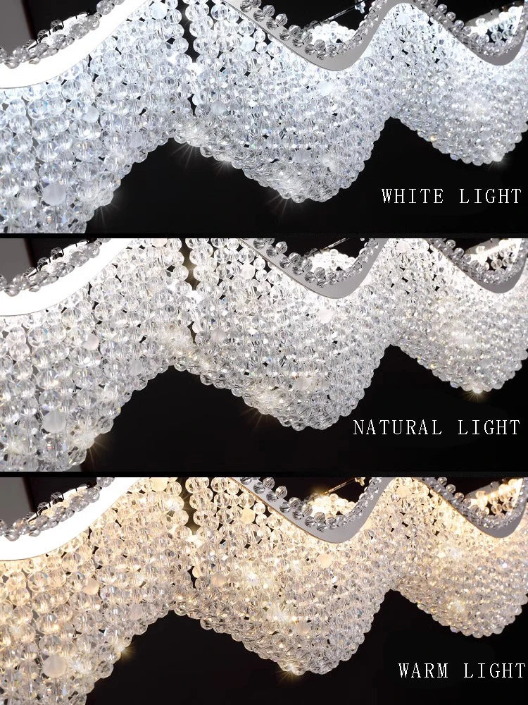 Afralia™ Modern Luxury Crystal Bead Chandelier with LED Lights for Home Decor