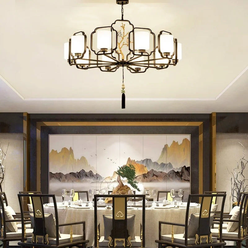 Afralia™ Retro Chandelier Ceiling Light for Living Room Bedroom Dining Room Lighting
