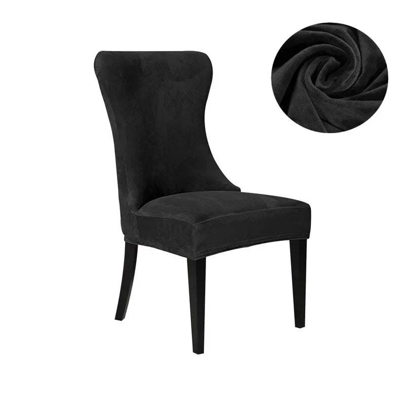 Afralia™ Velvet Fleece High Back Chair Covers: Elegant, Armless Seat Slipcovers