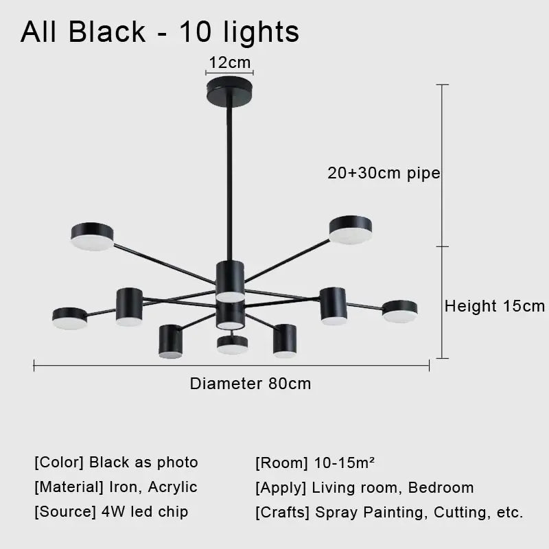 Afralia™ Modern LED Ceiling Chandelier for Living Room Home Decor