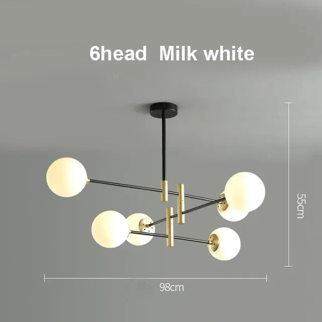 Afralia™ Modern Golden/Black Glass Chandeliers for Home and Commercial Spaces