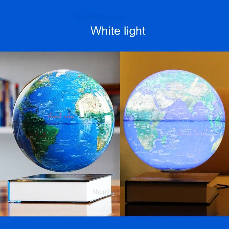Afralia™ Magnetic Levitation Night Light Rotating Globe Table Lamp