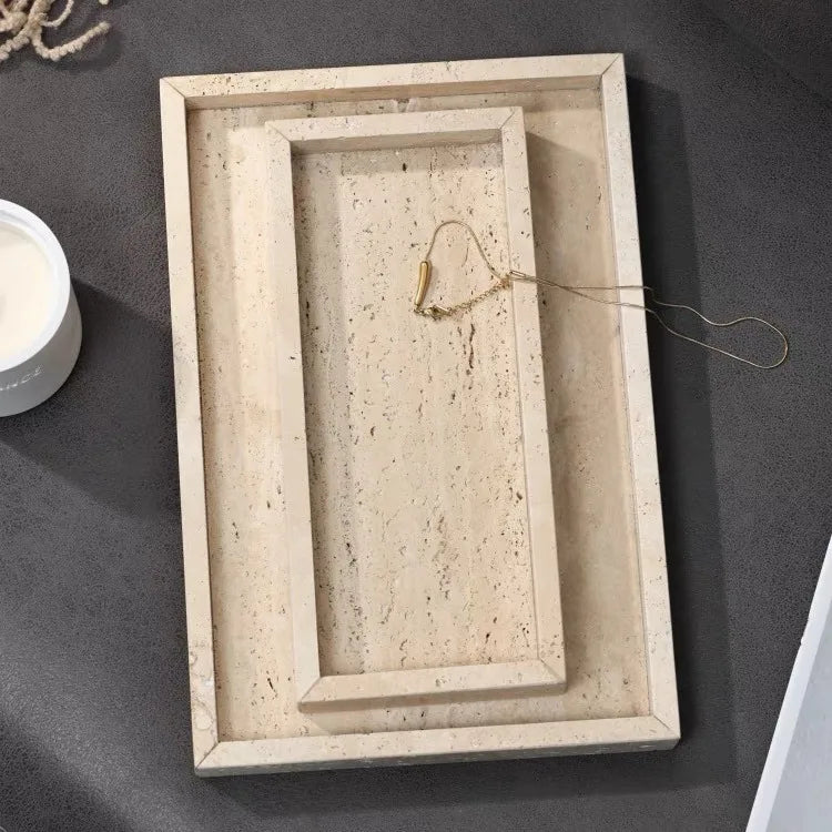 Afralia™ Marble Vanity Tray for Cosmetics and Perfume Organizing