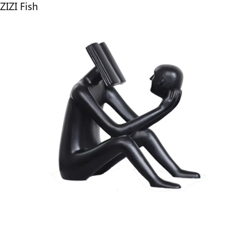 Afralia™ Abstract Figure Sculpture Creative Resin Decor for Room Aesthetic Appeal