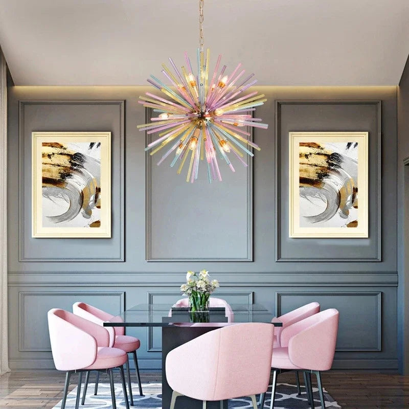 Afralia™ Dandelion Chandelier: Colorful LED Pendant Lamp, Modern and Personalized Fashion