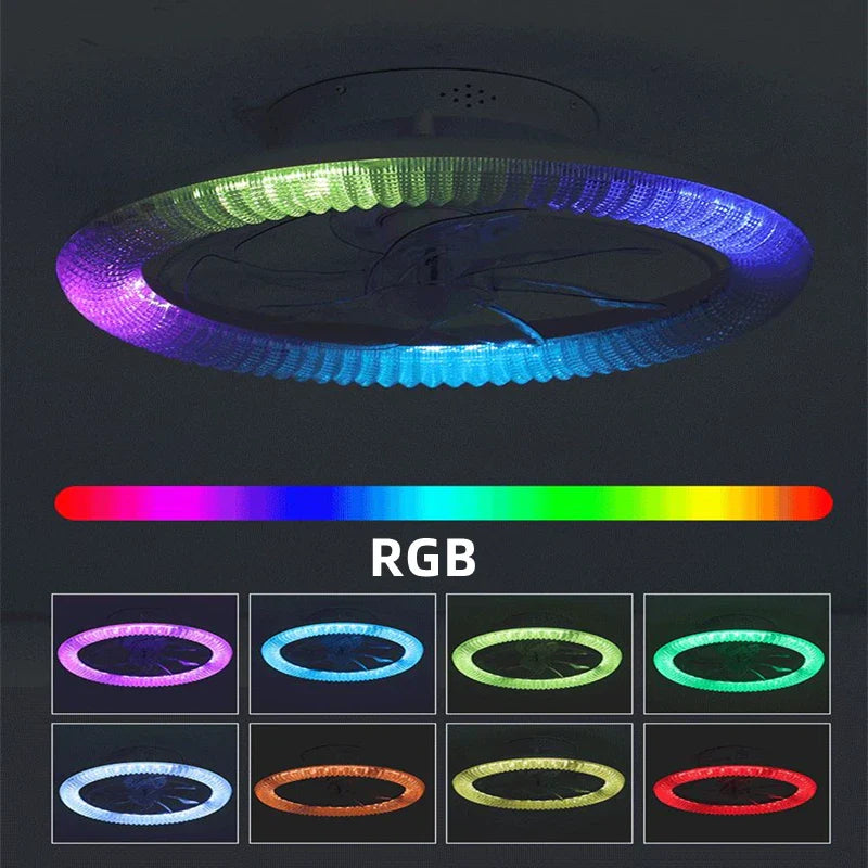 Afralia™ Smart Ceiling Fan Lights with RGB Dimming, Silent Operation, Adjustable Wind Speed