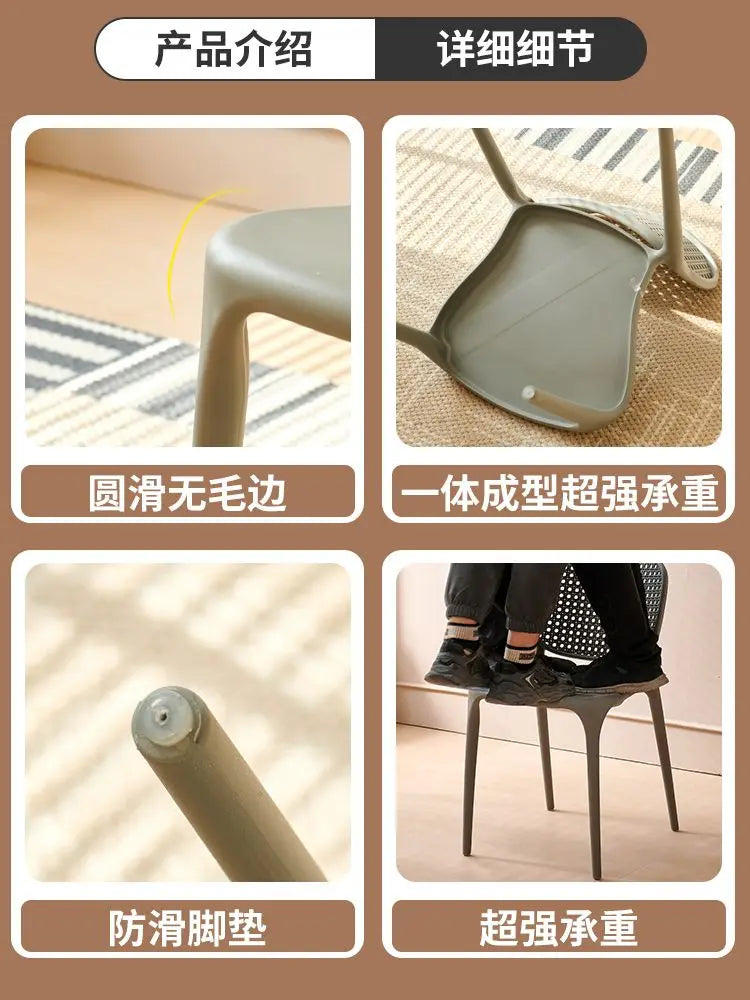 Afralia™ Stackable Dining Chairs with Backrest and Armrests