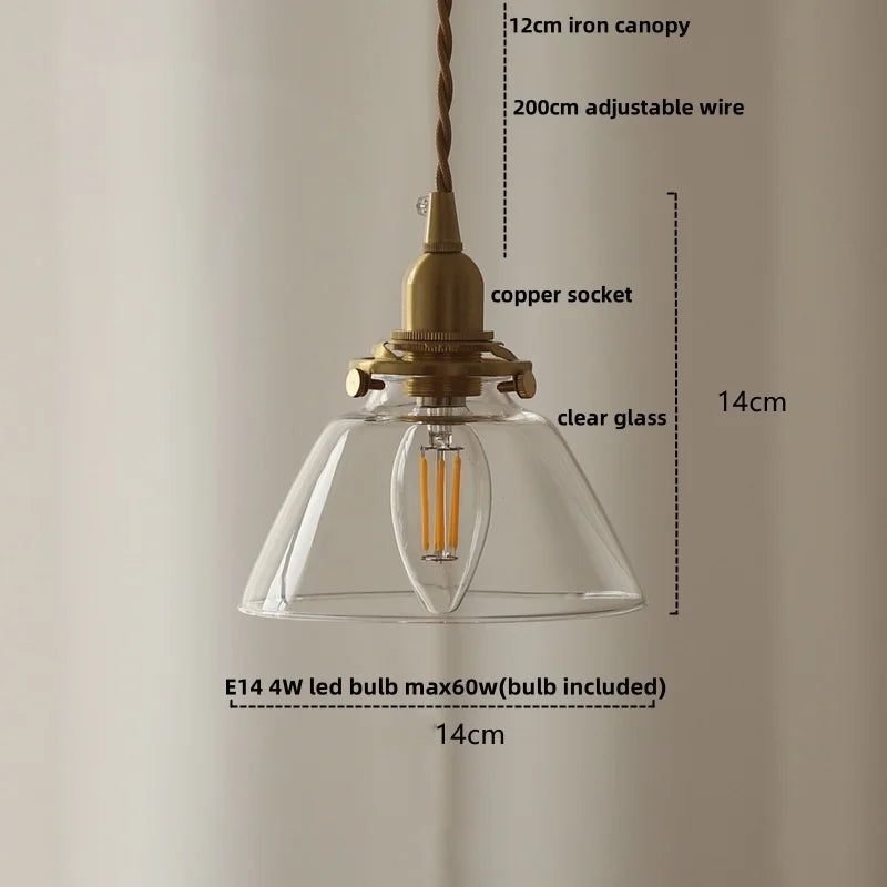 Afralia™ Amber Glass LED Pendant Light - Nordic Modern Balcony Foyer Coffee Wall Lamp