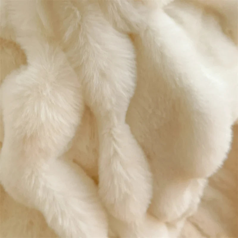 Afralia™ Plush Faux Rabbit Fur Bedding Set for Luxurious Comfort.