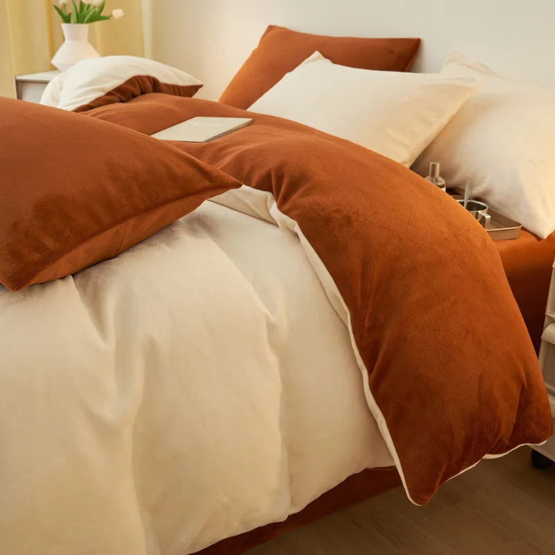 Afralia™ Milk Velvet Plush Comforter Cover for Autumn & Winter