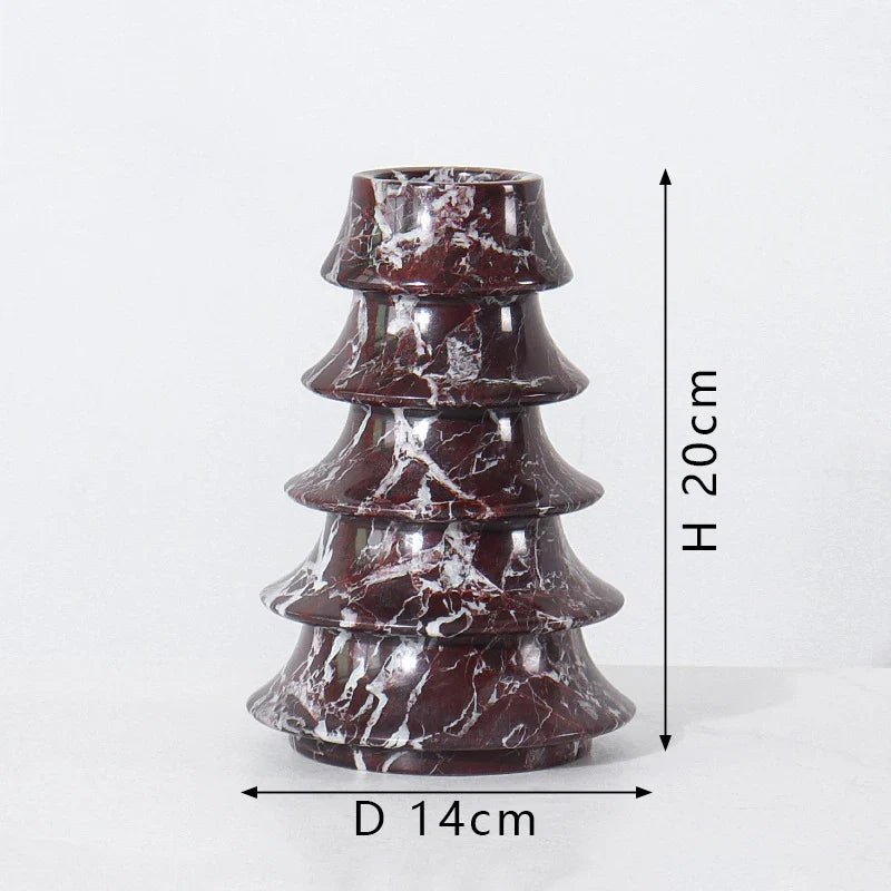 Afralia™ Christmas Tree Marble Vase for Living Room Entryway Mantel Decor