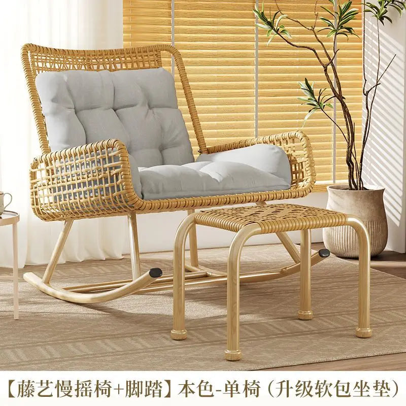 Afralia™ Rattan Rocking Chair: Comfortable and Stylish Lounge Sofa for Carefree Living