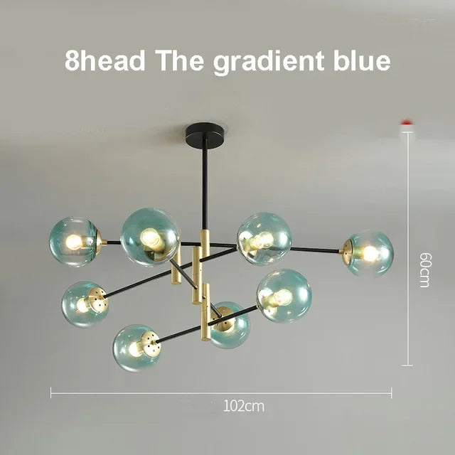 Afralia™ Modern Golden/Black Glass Chandeliers for Home and Commercial Spaces