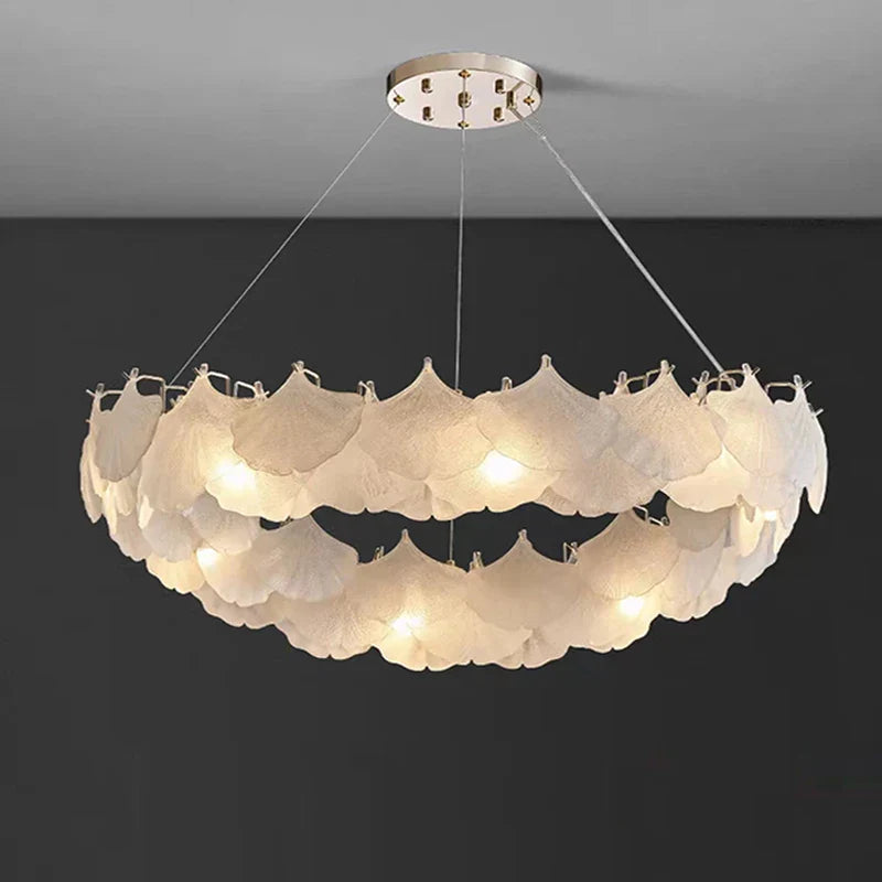 Afralia™ Maple Glass Chandelier Pendant Light Fixture for Living Room Bedroom