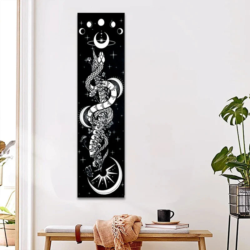 Afralia™ Moon Phase & Flower Vines Tapestry Set for Room Decor