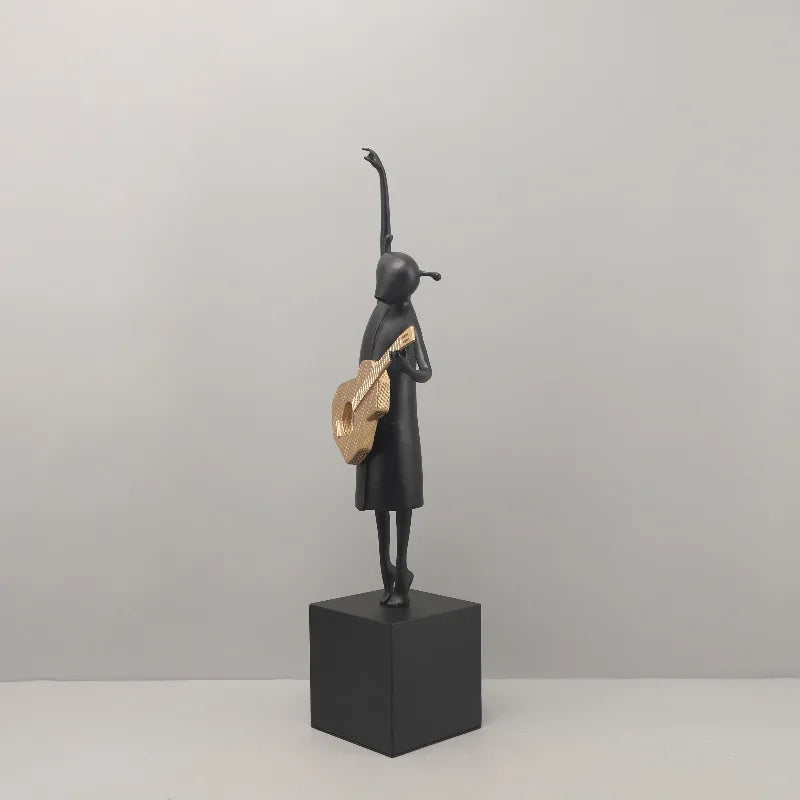 Afralia™ Guitarist Resin Figure Sculptures Home Decoration Figurines