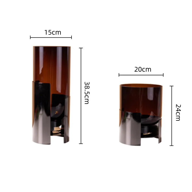 Afralia™ Amber Glass Vase: Stylish Terrarium and Room Decoration Accessory