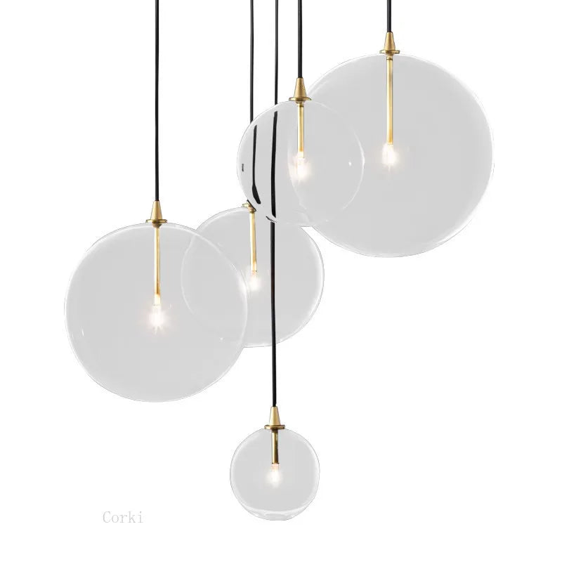 Afralia™ Glass Ball Pendant Lights: Modern Vintage Loft Kitchen Hanging Lamp