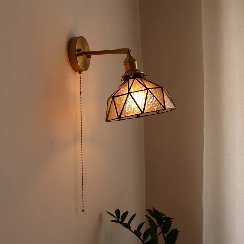 Afralia™ Copper Glass LED Wall Lamp Modern Nordic Home Decor Applique Murale