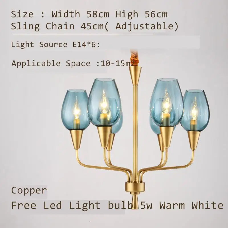 Afralia™ Modern Glass Chandelier for Living Room, Restaurant, Hotel, Bedroom – Premium Quality