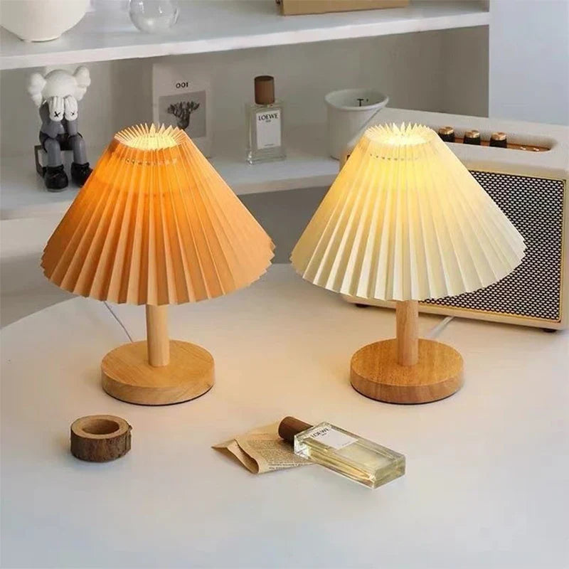 Afralia™ Nordic Pleated USB Table Lamp DIY Foldable Art Light for Home Decor