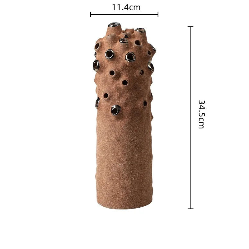 Afralia™ Coral Ball Ceramic Ornaments: Coarse Pottery Artworks for Stylish Home Décor