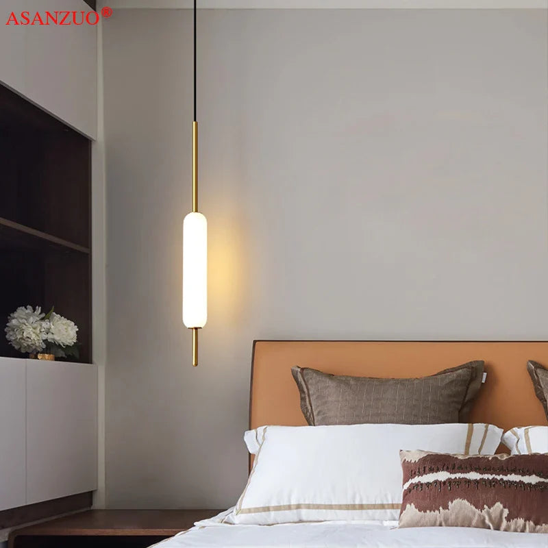 Afralia™ Nordic Style Double Head Glass Pendant Light for Bedroom and Dining Room