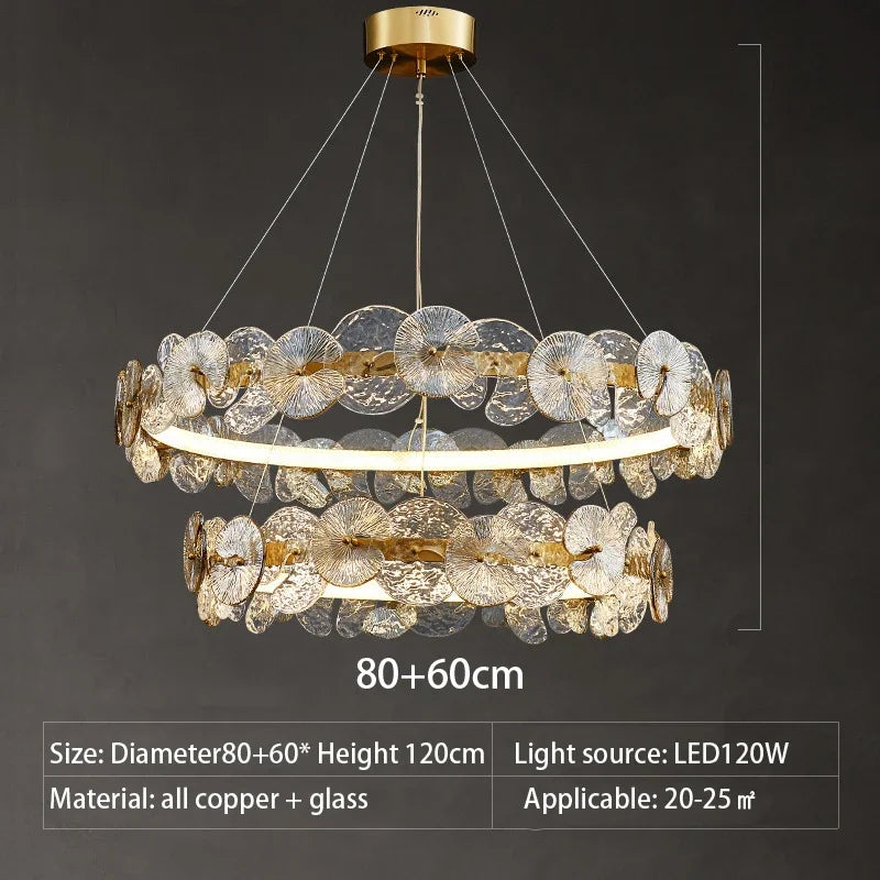 Afralia™ Glass Flower LED Chandelier for Living Room Bedroom Kitchen Dining Ceiling Lights