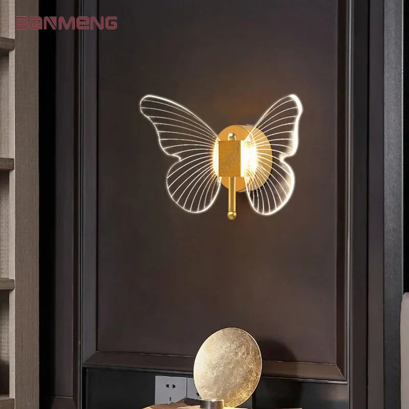 Afralia™ Butterfly Nordic LED Wall Lamp Modern Sconces Lights for Home Decor