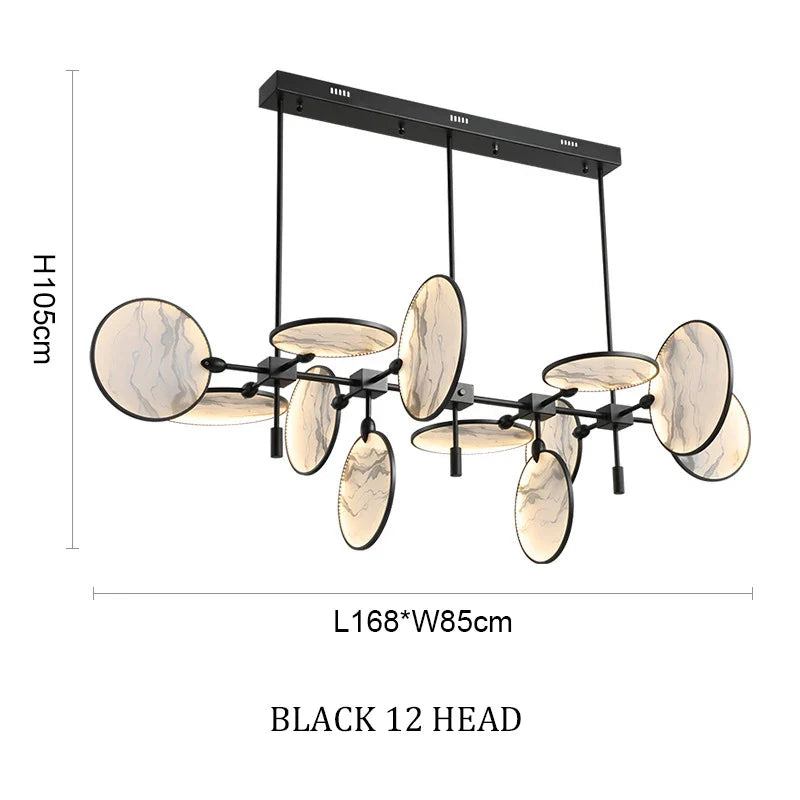 Afralia™ Black Frame Chinese Style LED Chandelier - Vintage Art Design for Home Decor