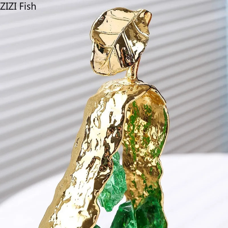 Afralia™ Gold-plated Apple/Pear Alloy Ornaments for Living Room Desk Decoration