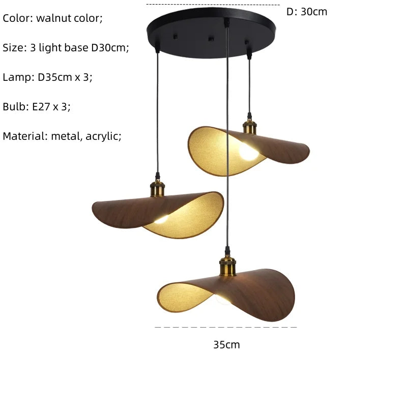 Afralia™ Retro Hat LED Pendant Light: Nordic Minimalist E27 Dining Room Hanging Lamp